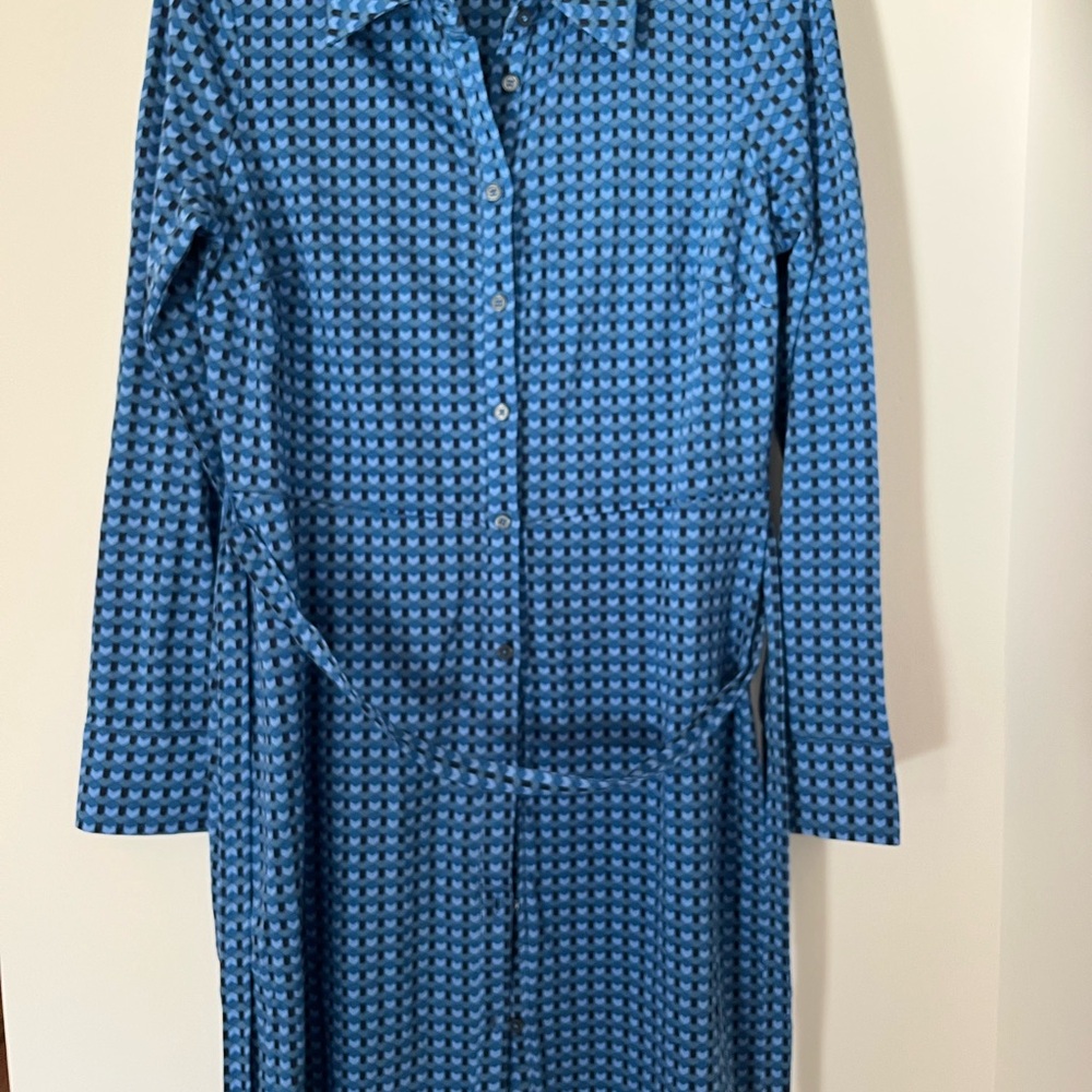 Boden Blue Checkered Midi Dress
